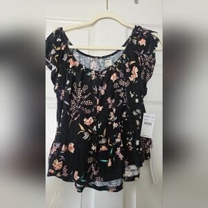 O'Neill Black Floral Blouse